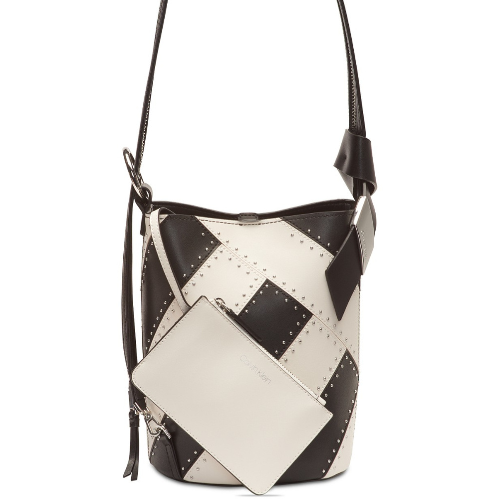 Calvin Klein Karsyn Leather Studded Convertible Ho